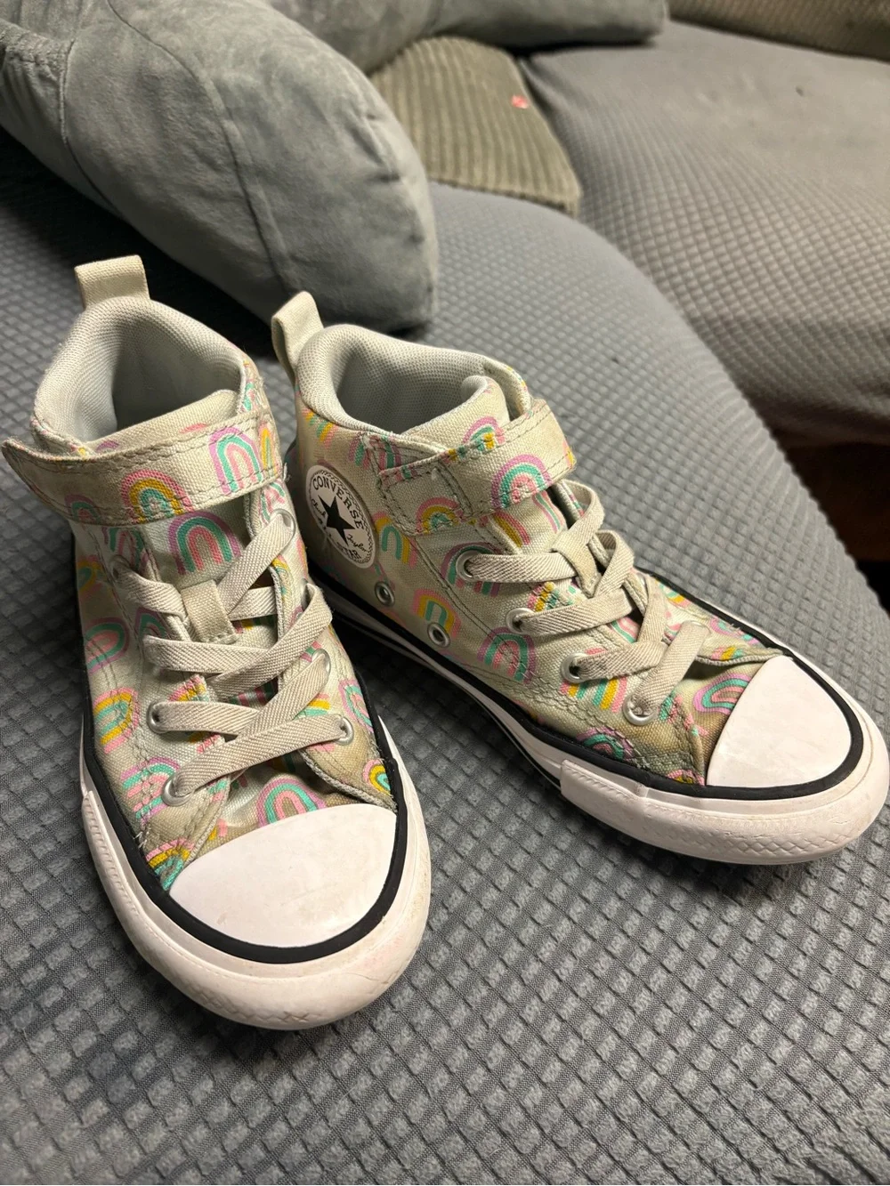 Converse Chuck Taylor Malden Street Mid Rainbows Youth Size 1 Pastel Shoes